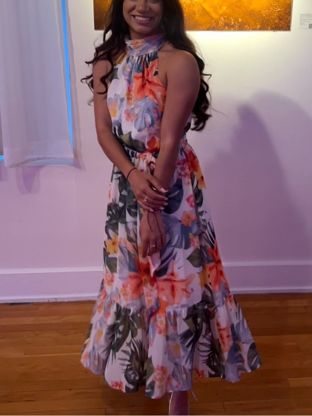 Floral Halter Maxi Dress